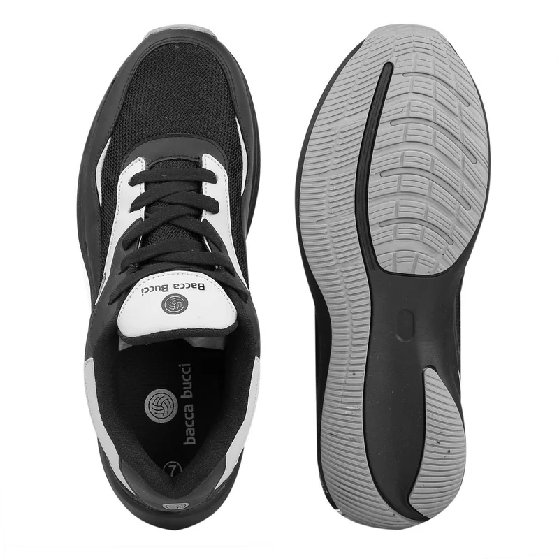 Bacca Bucci Black and White Jump Gym Shoes with Padded Insocks for Men | Best Price UAE